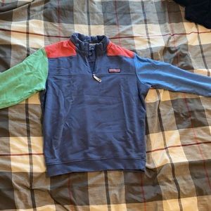 Multi color vineyard vines quarter zip size small